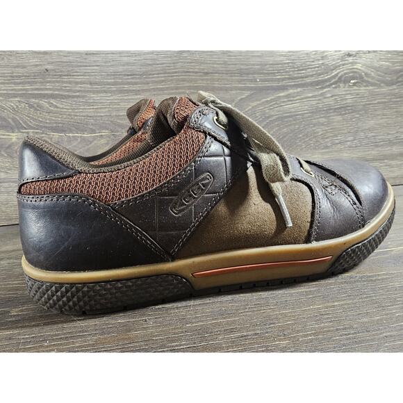 Keen Destin low ASTM F2413-11 Steel Toe EH Rated Two Tone Brown Lace Up Sz 9 - Picture 2 of 9